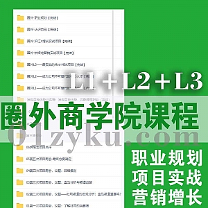 圈外同学商学院课程百度网盘资源合集,包含L1+L2+L3/沪江增长实战/烘焙龙营销实战/Mini-MBA项目/解决问题·21天高效工作训练营…等