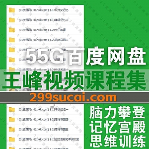 55G最强大脑王峰记忆力训练网课视频+PDF电子版讲义教材百度网盘资源合集,包含100天脑力攀登计划/王峰记忆网记忆宫殿记忆法课程……等