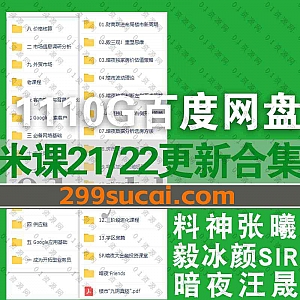 米课外贸2021-2022年新增课程+往期1110G百度网盘资源合集,包含料神/张曦/毅冰管理业务/颜SIR询盘社交/暗夜房产/汪晟口语/老华…等课程