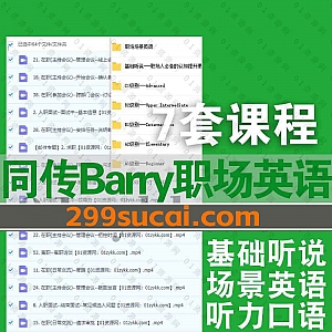 同传Barry老师职场英语Allinone听力口语二合一网课视频音频百度网盘资源合集,包含职场场景英语/基础听说/A1A2B1B2C1级别……等7套课程
