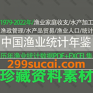 1979年-2022年中国渔业统计年鉴资料PDF+EXCEL电子版网盘合集,包含年度渔业产值/渔民家庭收支/水产品总产量/养殖面积/渔船拥有量…等数据