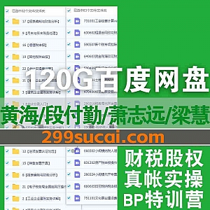 黄海/段付勤/萧志远/梁慧财务课程视频+工具资料包120G网盘资源合集,包含财税脑图/股权激励/真帐实操/财务BP特训营/税务会计实战…等