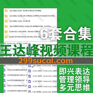 6套王达峰视频课程网盘资源合集,包含高手自我进化/管理重启与突破/好课智造论/高效解决问题的多元思维模型/即兴表达/从专业到管理…等