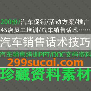 汽车销售话术技巧培训文档资料