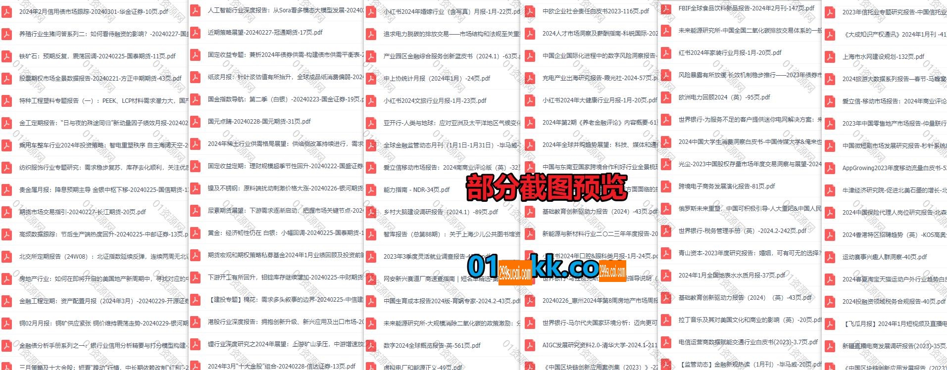 2024年3月第1周行业报告资源PDF截图