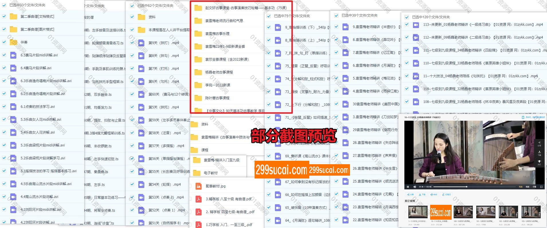 全新古筝视频教学课程资源截图