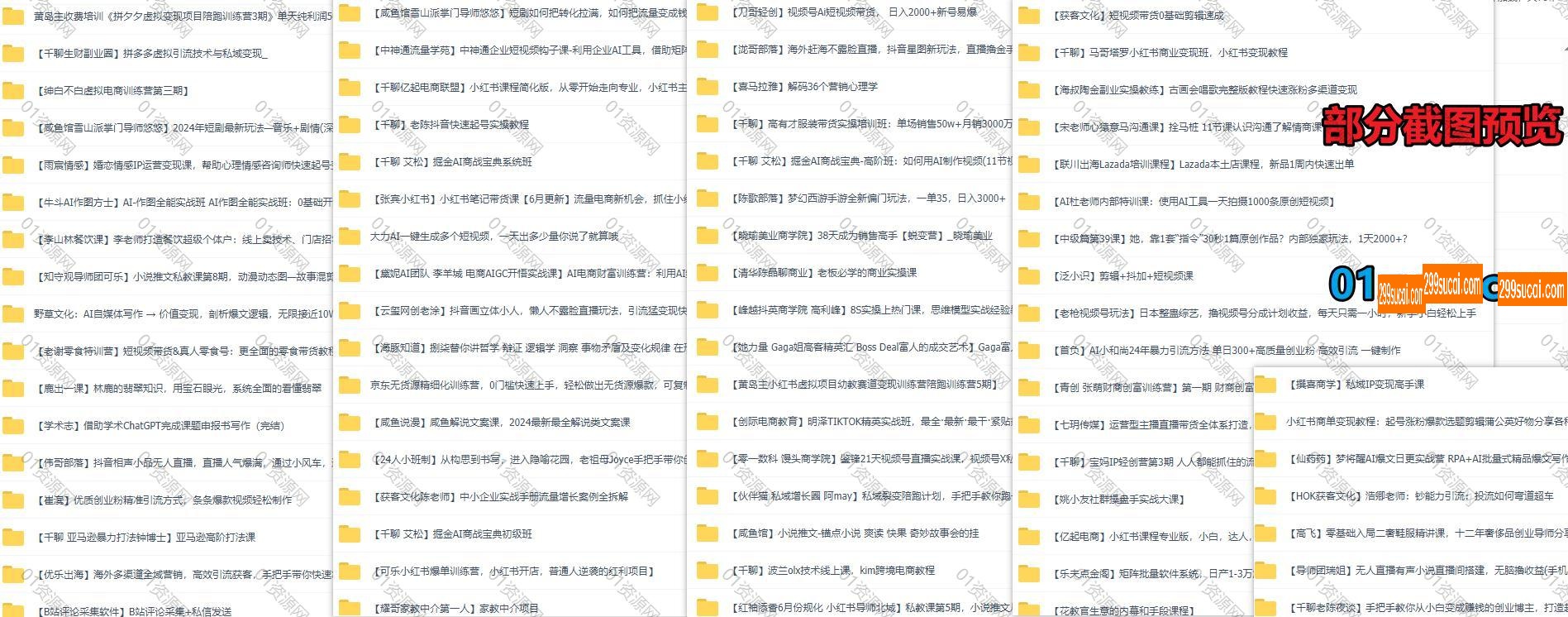 2024年6月新增的75套+互联网赚钱课程截图