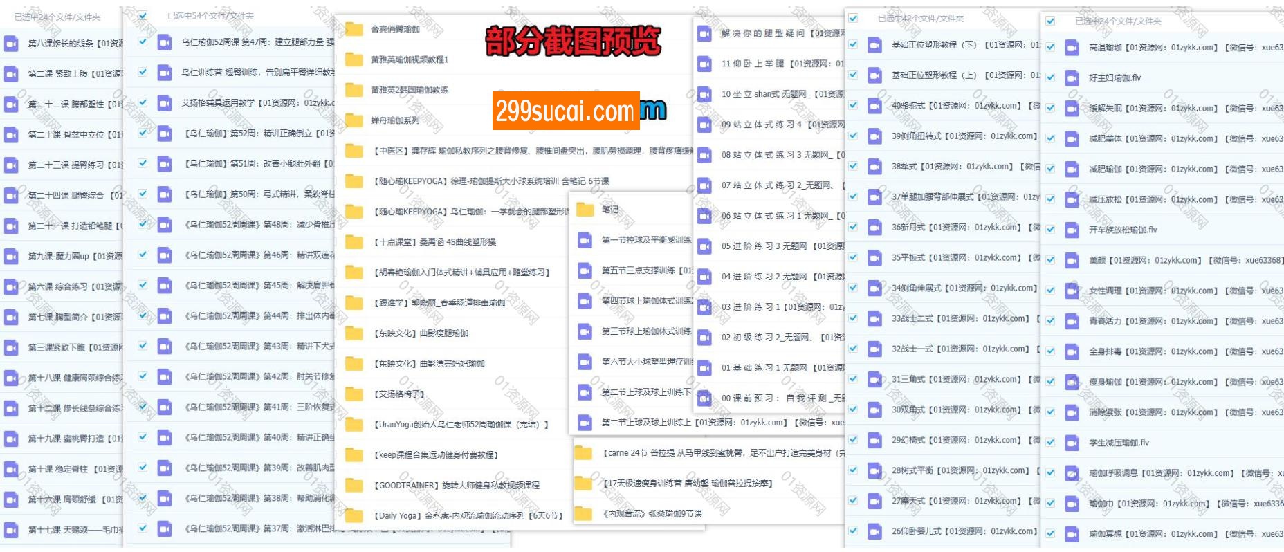 近期新增的20套瑜伽课程资源截图