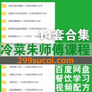 14套冷菜朱师傅餐饮课程资源合集