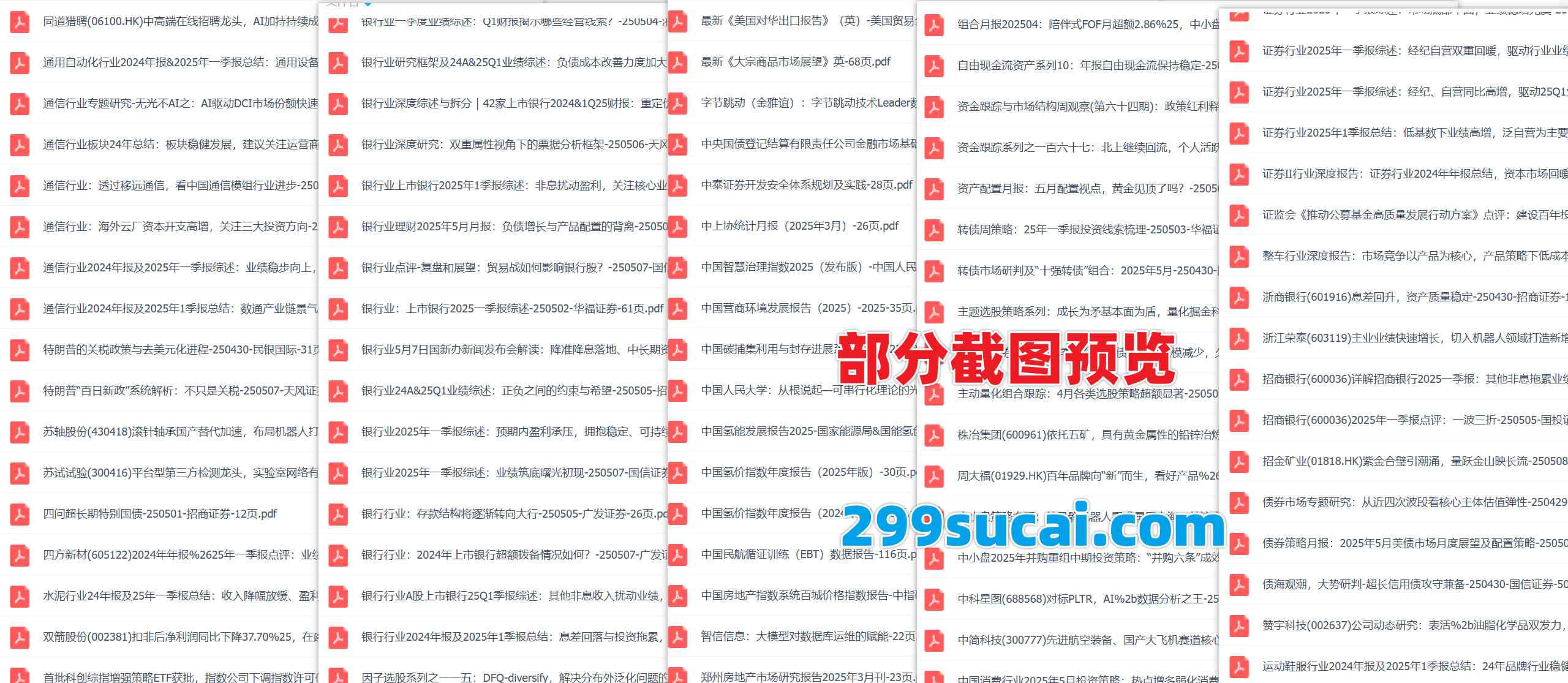 2025年5月第一周行业报告资源截图