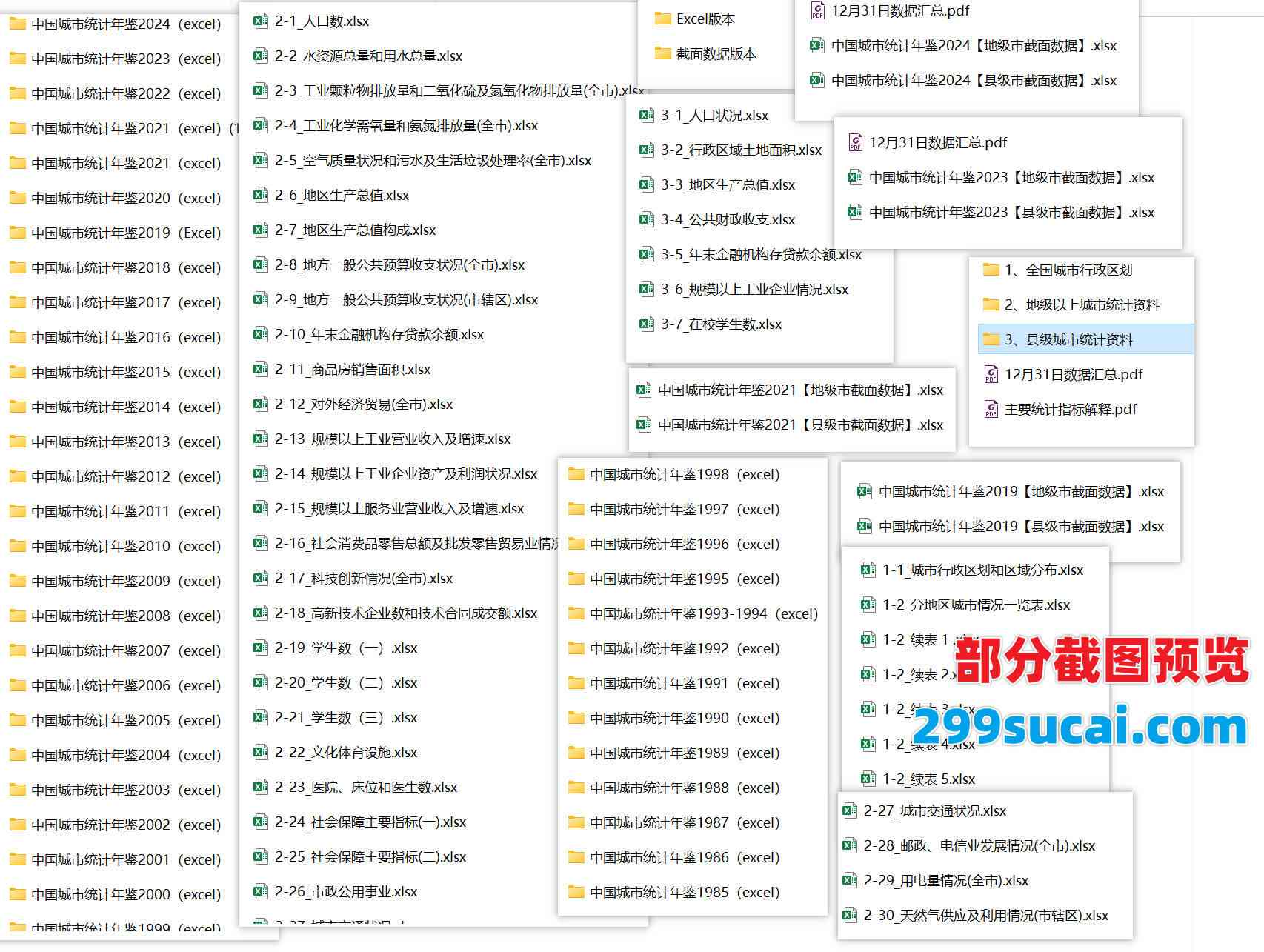 历年中国城市统计年鉴EXCEL电子版资源合集截图