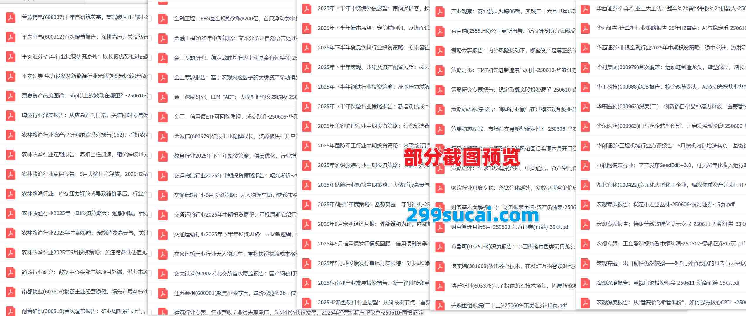 2025年6月第2周行业报告资源截图