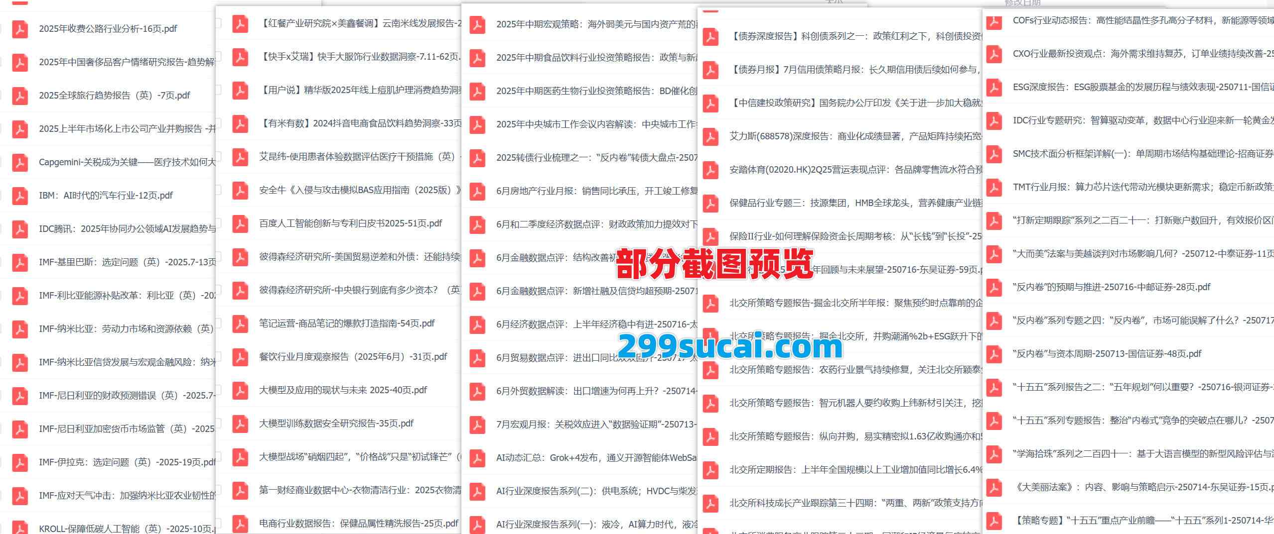 2025年7月第3周行业报告资源截图
