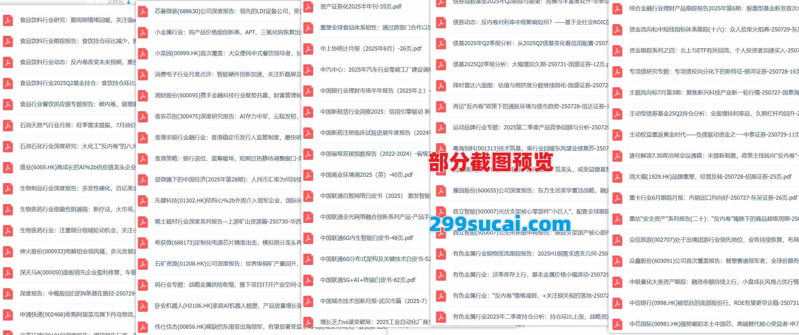 2025年8月第一周行业报告资源截图