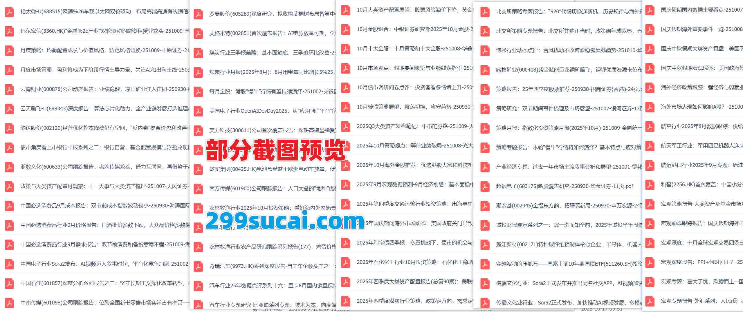2025年10月第2周行业报告资源截图