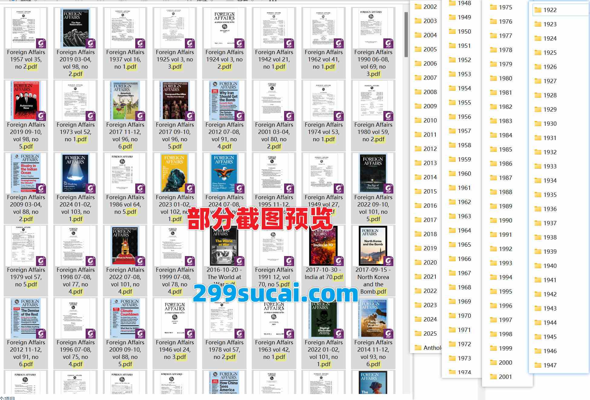 2025-1922年历年ForeignAffairs外交事务杂志电子版资源合集截图