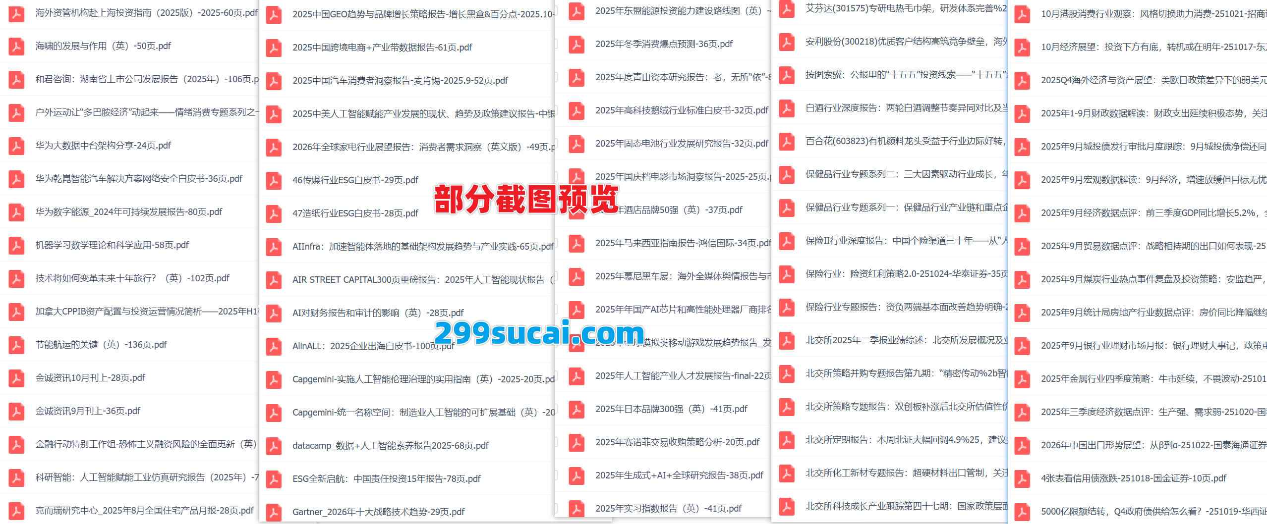 2025年10月第4周行业报告资源截图