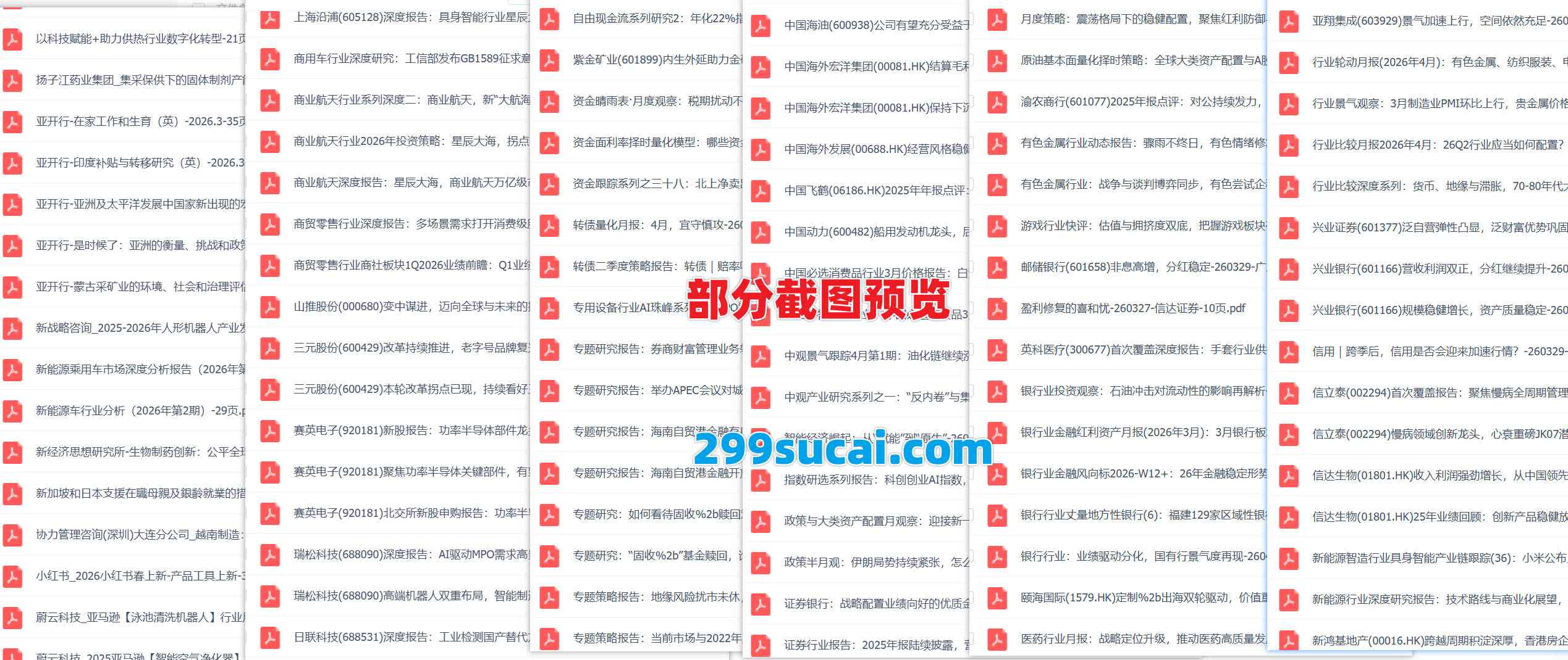 2026年4月第一周行业报告资源截图