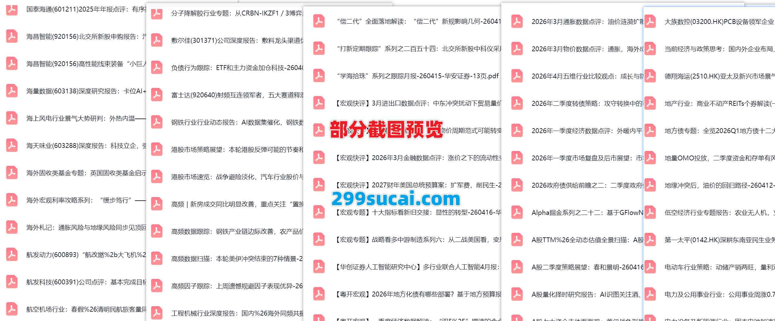 2026年4月第三周行业报告资源截图
