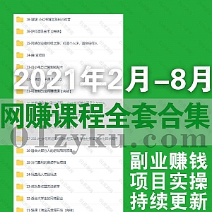 2021年2月-8月更新的近200套各类互联网赚钱实操视频课程百度网盘资源合集,包含副业赚钱/海量项目/电商短视频自媒体……等
