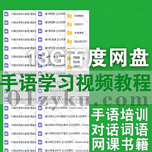 13G手语培训学习视频教程+电子书教材PDF百度网盘资源合集,包含国家通用标准规范手语/常用对话/词汇/例句……等内容