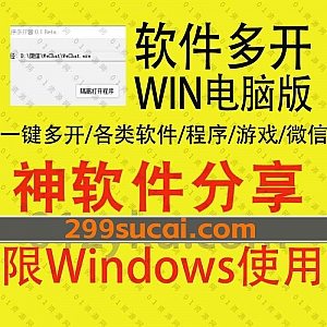 Windows系统电脑无限多开器,轻便好用,一键多开,可以多开微信/游戏/各类程序/软件