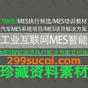 788份工业互联网MES制造执行系统相关文档PPT/DOC/PDF网盘资源合集,包含MES培训教材/MES项目案例/MES规划实施设计方案/技术方案…等