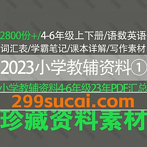 2023/22年小学4-6年级语数外上下册2800份PDF电子版教辅资源网盘合集,包含学霸笔记课本详解/词汇表/写作素材/综合测试期末卷/同步练习…等
