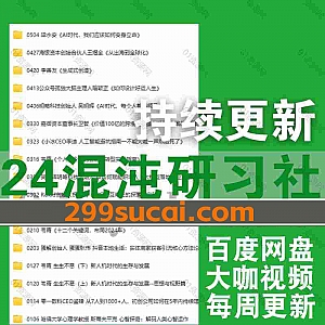2024年及往期混沌学园混沌研习社课程视频网盘资源合集,包含李善友/梁永安/吴明辉/王煜全/韦青/鉴锋/罗立平…等各企业创始人大咖演讲