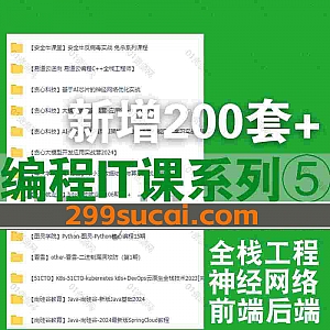 2024年9月-8月新增的200套+热门编程IT学习课程网盘资源系列⑤,包含大模型开发/AI神经网络优化/C++全栈工程师/数据结构算法实战…等
