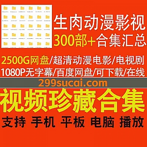 300部+超清无字幕生肉动漫电影/剧集2500G网盘资源合集,包含魔法少女伊利亚/美少女战士/埃罗芒阿老师/黑子的篮球…等