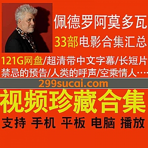 33部西班牙导演佩德罗·阿莫多瓦电影作品121G超清网盘资源合集(带中文字幕),包含禁忌的预告/人类的呼声/情迷高跟鞋…等